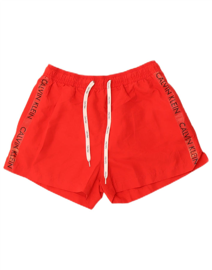 Shorts de natação masculino Calvin Klein gráfico pequeno poliéster vermelho