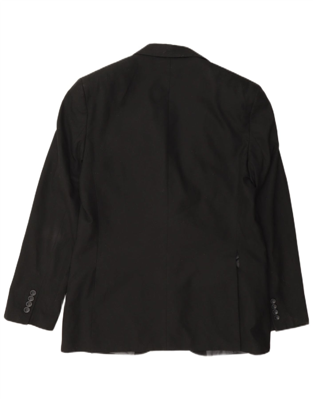 Jaqueta blazer masculina de 2 botões Marks & Spencer Reino Unido 40 poliéster preto médio