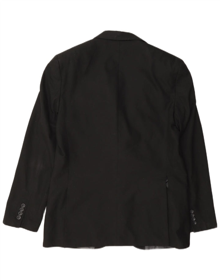 Jaqueta blazer masculina de 2 botões Marks & Spencer Reino Unido 40 poliéster preto médio