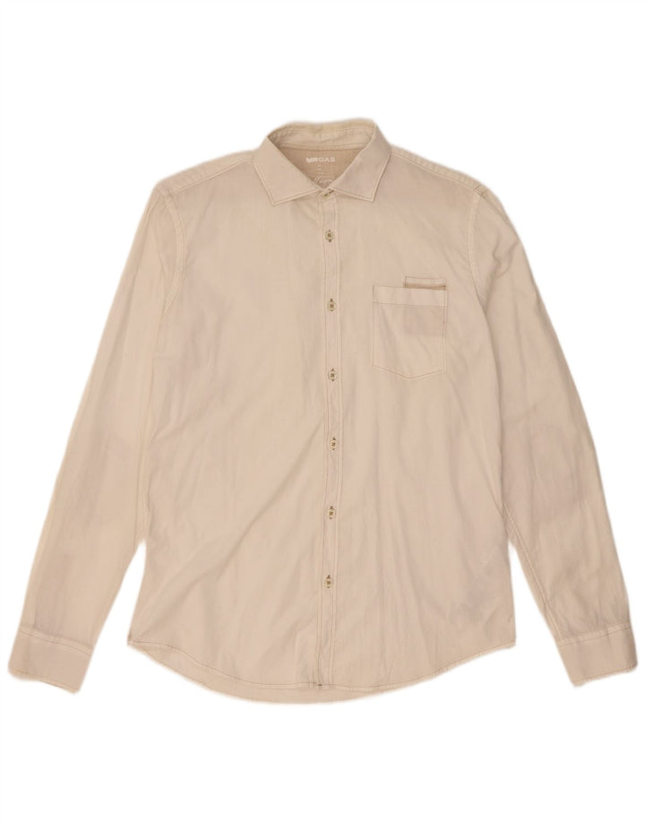 Camisa masculina Gas grande em linho branco