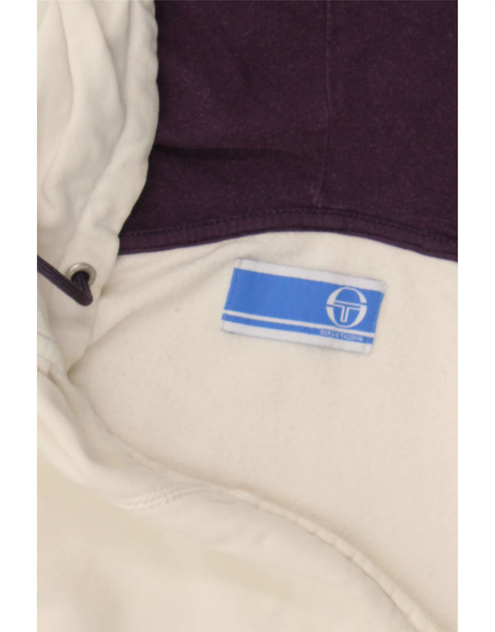 SERGIO TACCHINI Womens Zip Hoodie Sweater UK 18 XL White Cotton Vintage Sergio Tacchini and Second-Hand Sergio Tacchini from Messina Hembry 