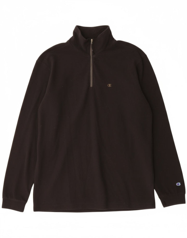 CHAMPION Suéter masculino de lã com zíper e pescoço 2XL polipeptídeo preto