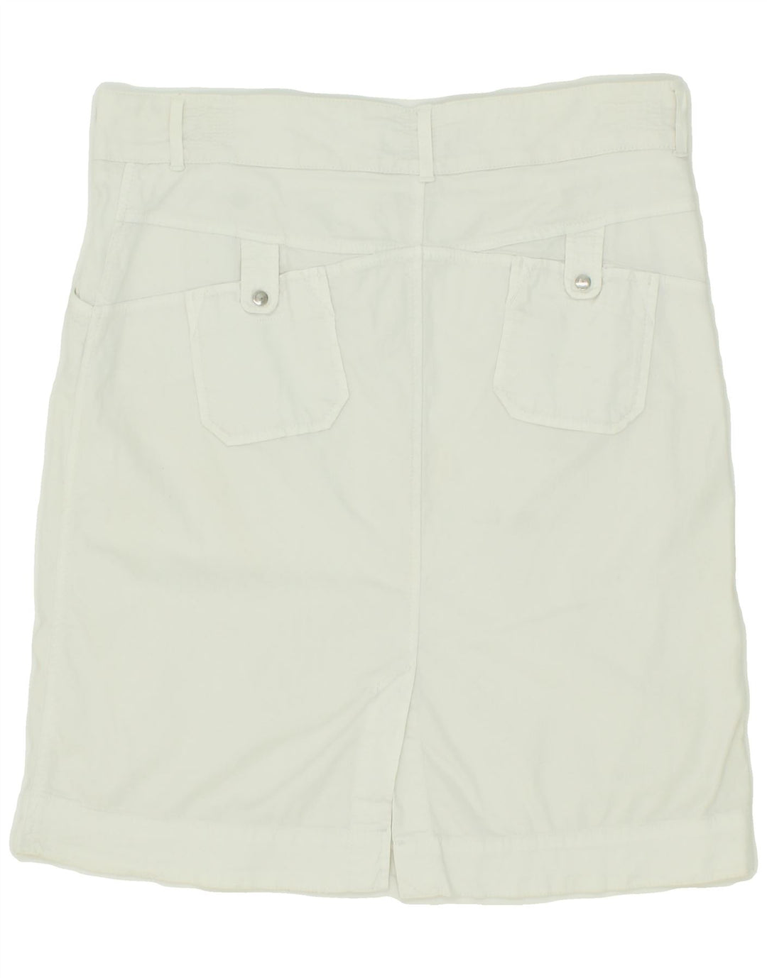 TRUSSARDI Womens Straight Skirt IT 48 XL W36  White Cotton Vintage Trussardi and Second-Hand Trussardi from Messina Hembry 