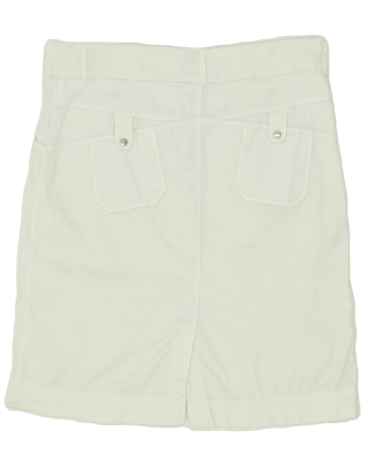 TRUSSARDI Womens Straight Skirt IT 48 XL W36  White Cotton Vintage Trussardi and Second-Hand Trussardi from Messina Hembry 
