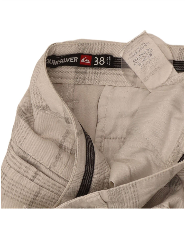 Shorts Chino Masculino QUIKSILVER W38 XL Algodão Xadrez Branco