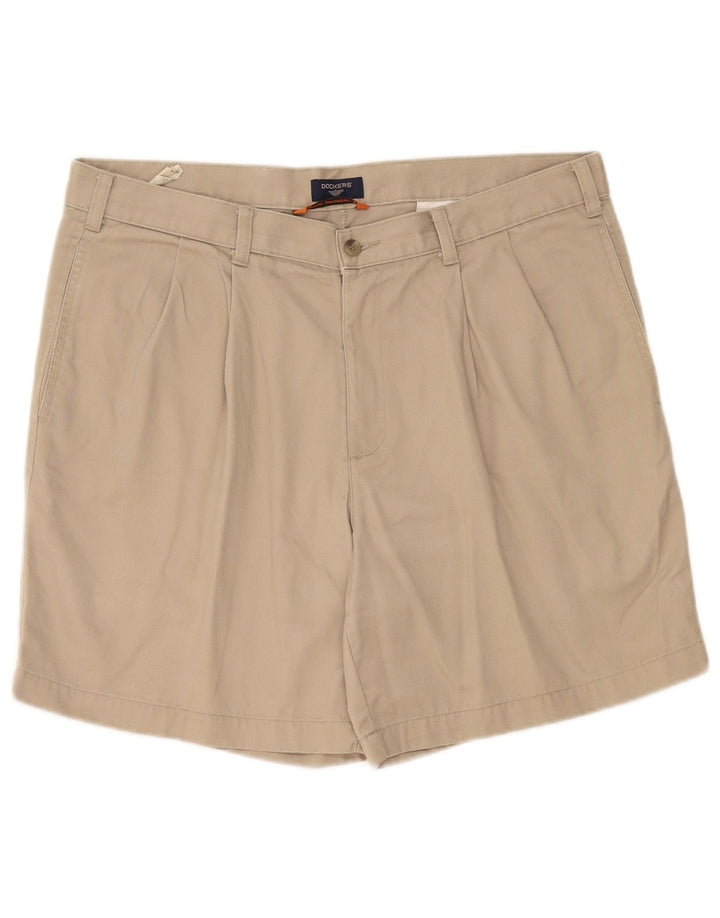 Dockers Mens Pegged Chino Shorts W36 Grande Algodão Bege