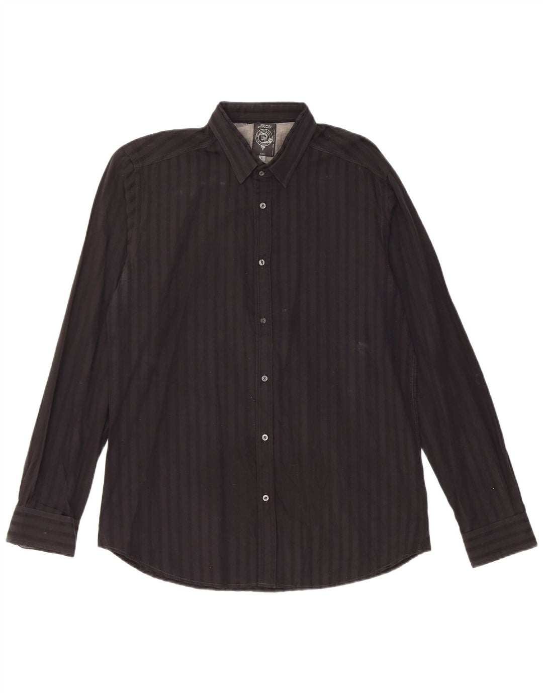 Camisa masculina diesel grande listrada preta de algodão