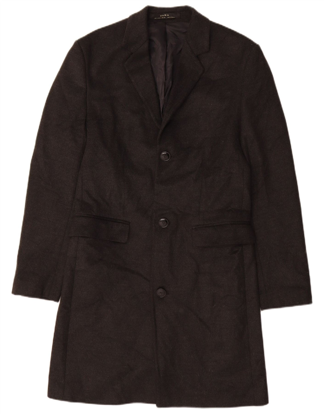 Sobretudo masculino Zara UK 36 pequeno poliéster cinza