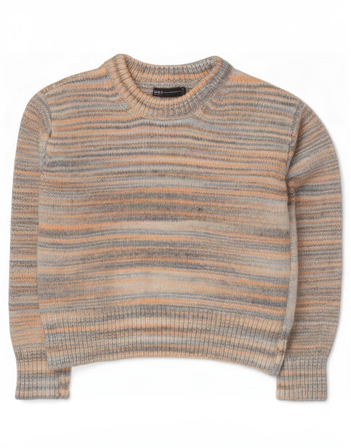 Suéter feminino Marks & Spencer com gola canoa Reino Unido 14 médio multicolorido