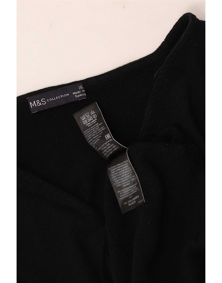 Blusa feminina Marks & Spencer UK 16 grande poliéster preto