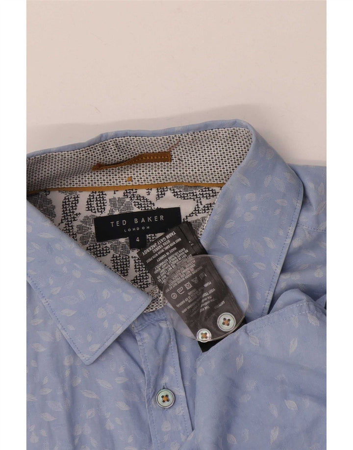 Camisa masculina Ted Baker tamanho 4 grande algodão floral azul