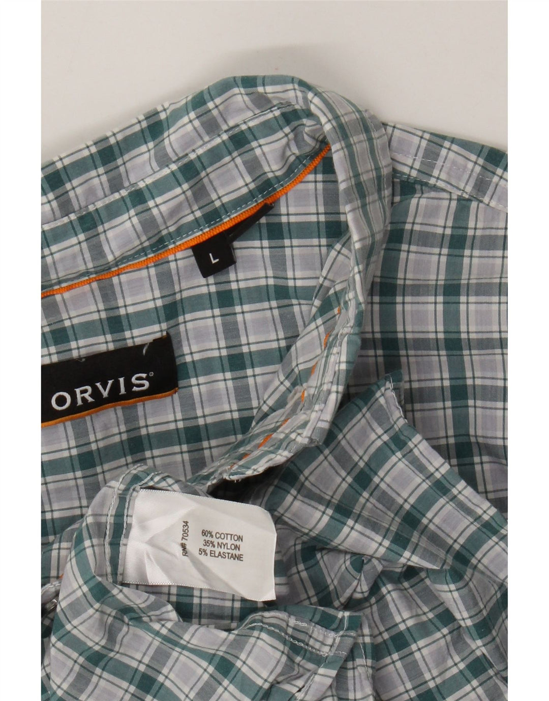 Camisa masculina Orvis grande algodão xadrez verde