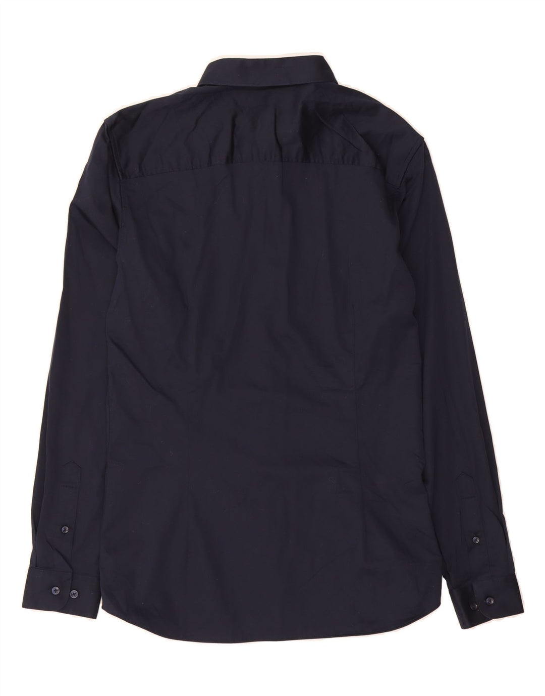 JACK & JONES Mens Premium Shirt Medium Navy Blue Cotton Vintage Jack & Jones and Second-Hand Jack & Jones from Messina Hembry 