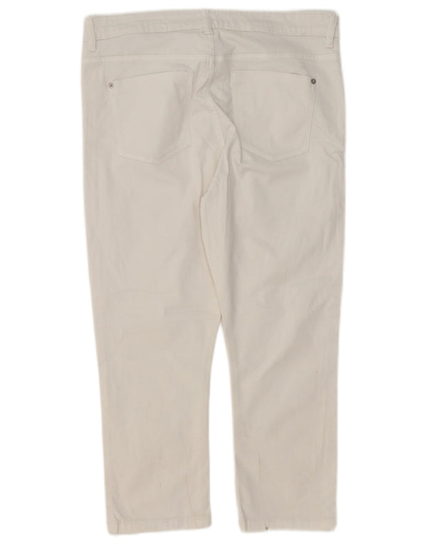 Calça Jeans Feminina Marks & Spencer Super Skinny Cropped UK 14 Grande W32 L22 Branco
