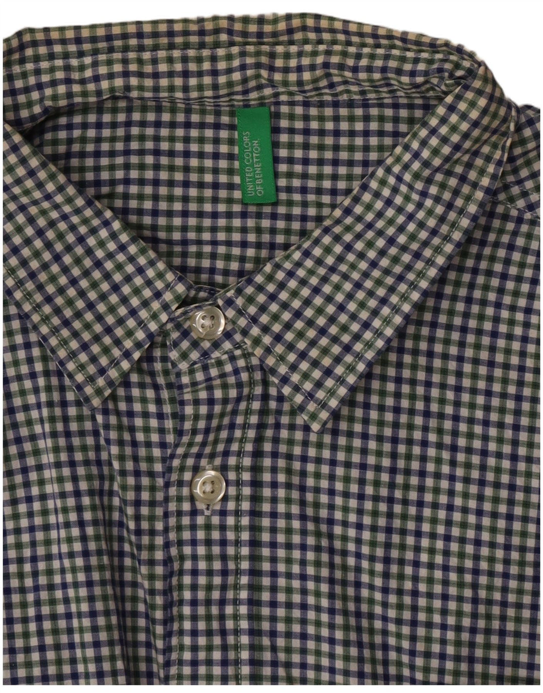 Camisa masculina de manga curta Benetton média multicolorida guingão