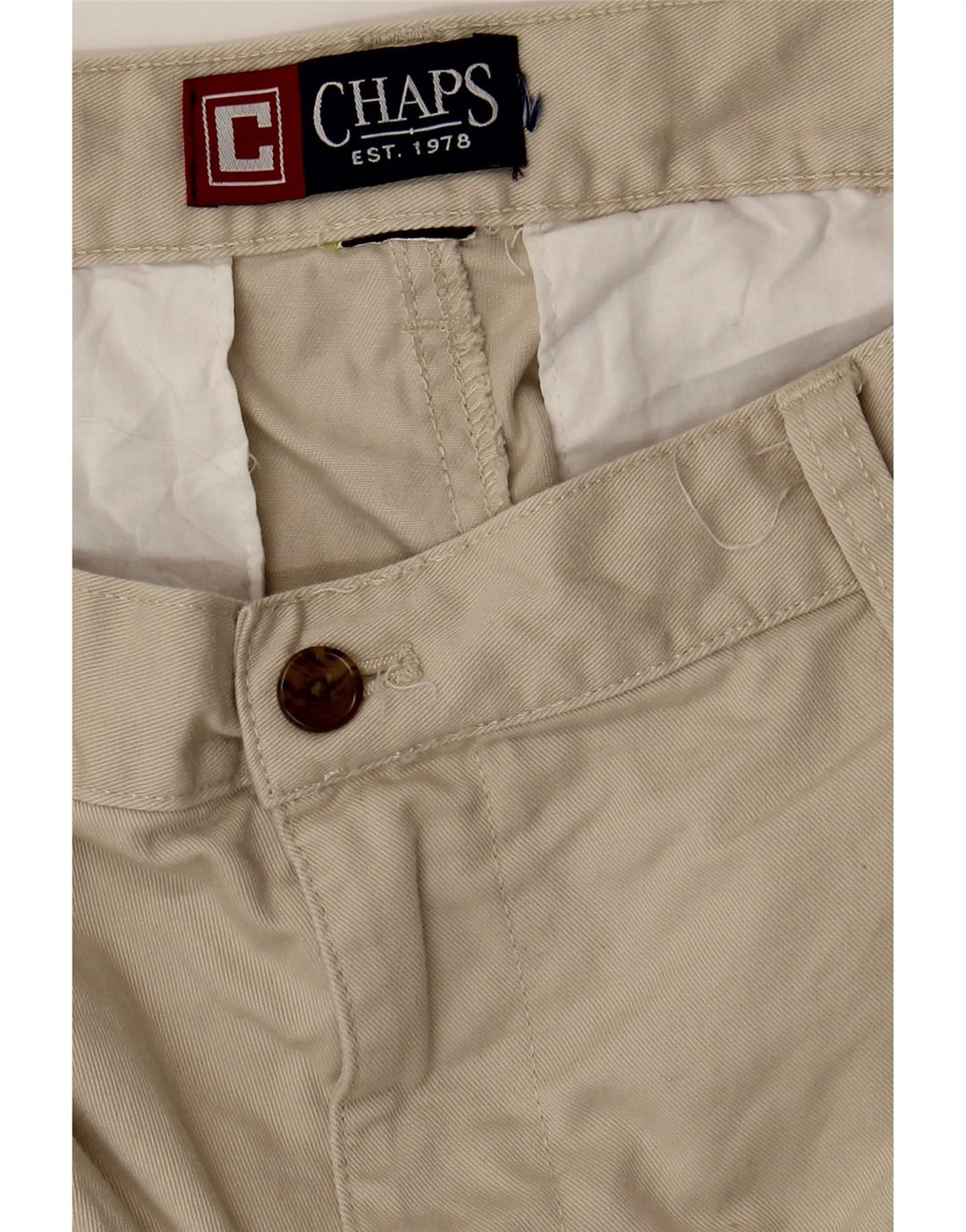 Shorts Chino Masculino Chaps W34 Grande Bege
