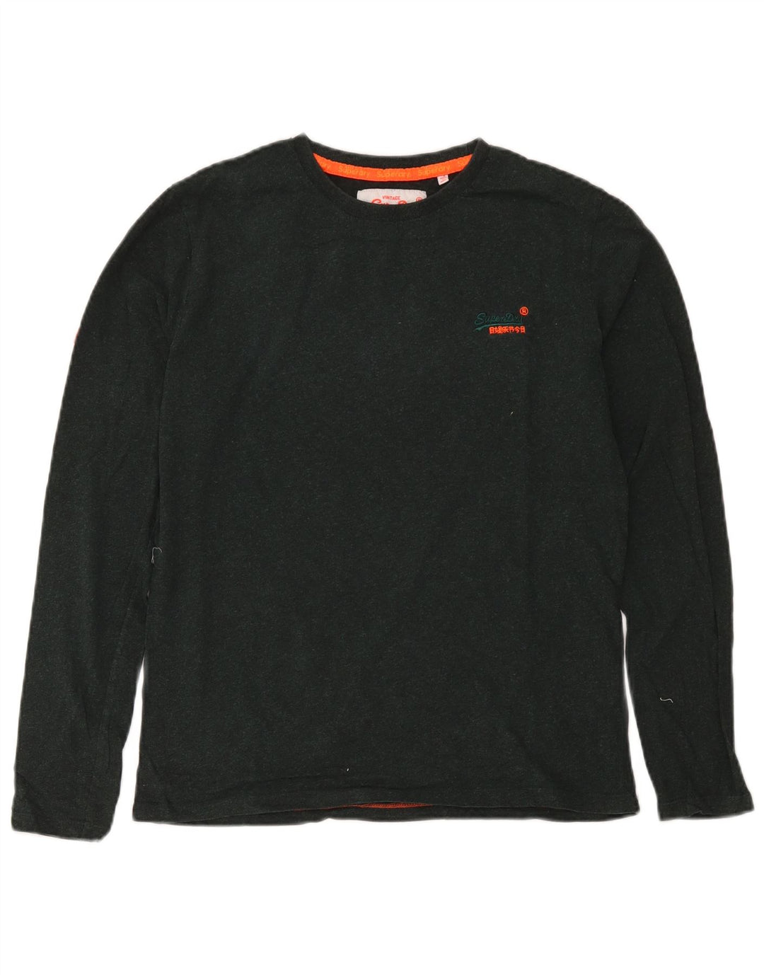 Superdry Mens Top Manga Longa Médio Algodão Verde