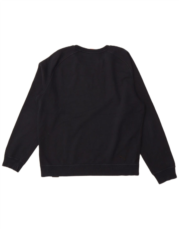 PUMA moletom gráfico masculino jumper grande algodão azul marinho