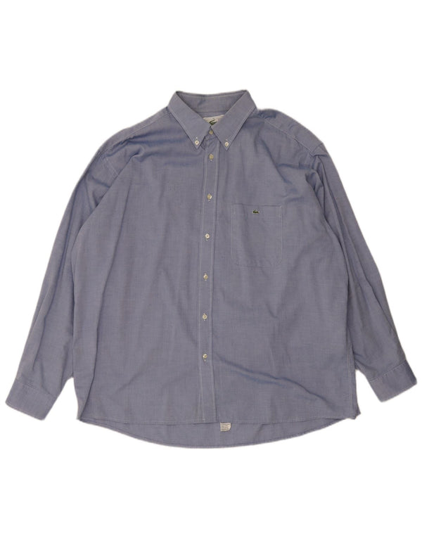 Camisa masculina Lacoste tamanho 45 XL azul algodão