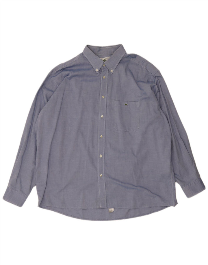 Camisa masculina Lacoste tamanho 45 XL azul algodão