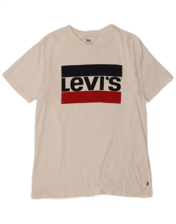 Camiseta gráfica masculina Levi's Top médio branco