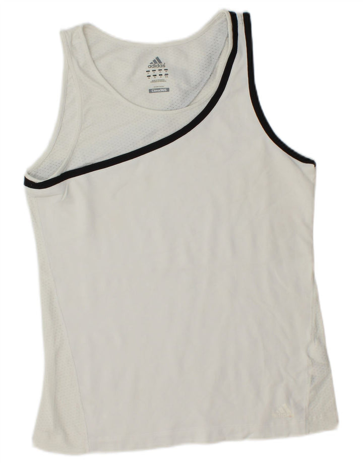 Adidas Womens Climacool Vest Top UK 14 Médio Branco Poliéster