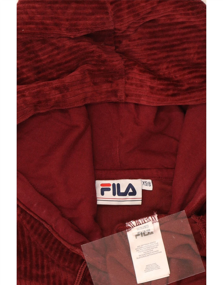 FILA Mens Hoodie Jumper XS Burgundy Viscose Vintage Fila and Second-Hand Fila from Messina Hembry 