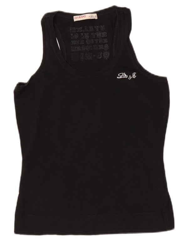 Liu Jo Womens Vest Top UK 6 XS Black Cotton