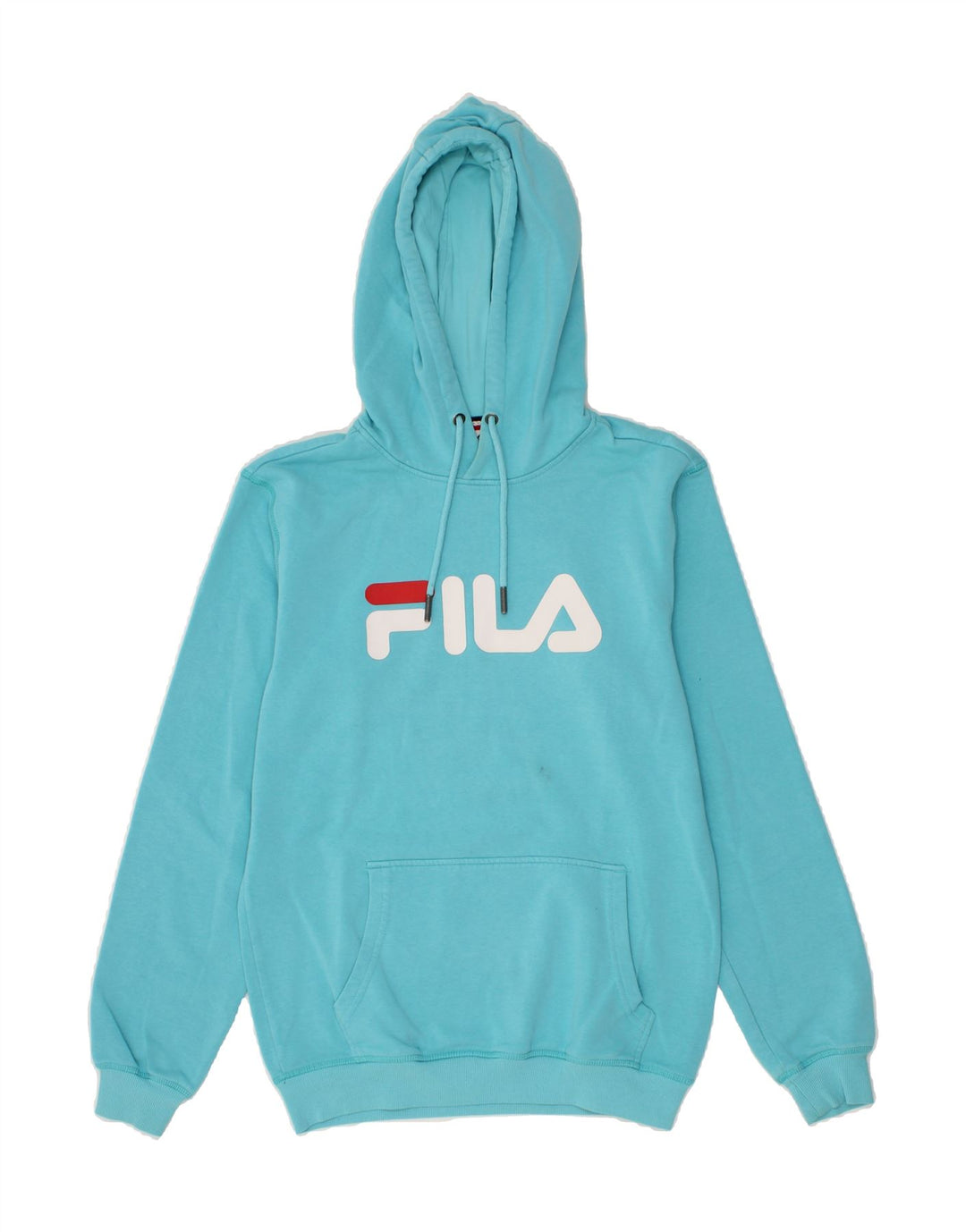 FILA Mens Graphic Hoodie Jumper XS Blue Cotton Vintage Fila and Second-Hand Fila from Messina Hembry 