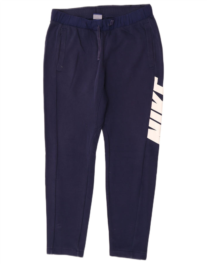 Calça de treino Nike masculina gráfica pequena azul algodão