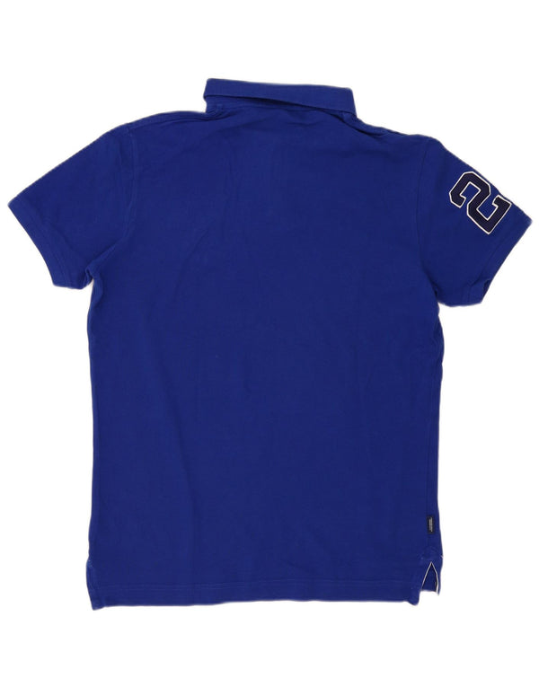 Camisa polo masculina Superdry Graphic grande algodão azul marinho