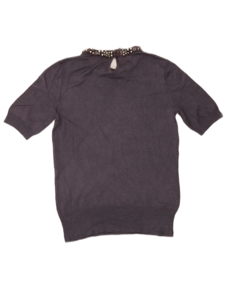 Blusa feminina Zara UK 12 médio azul marinho