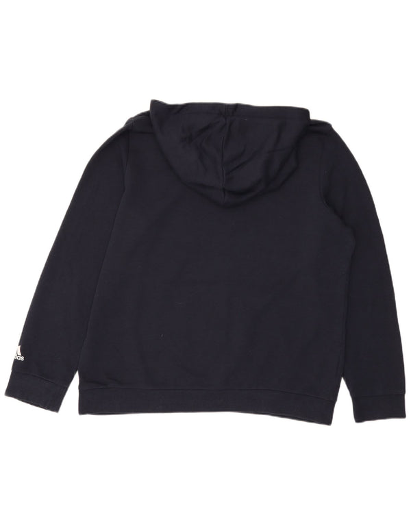 Adidas feminino gráfico moletom com capuz Reino Unido 20/22 XL azul marinho algodão