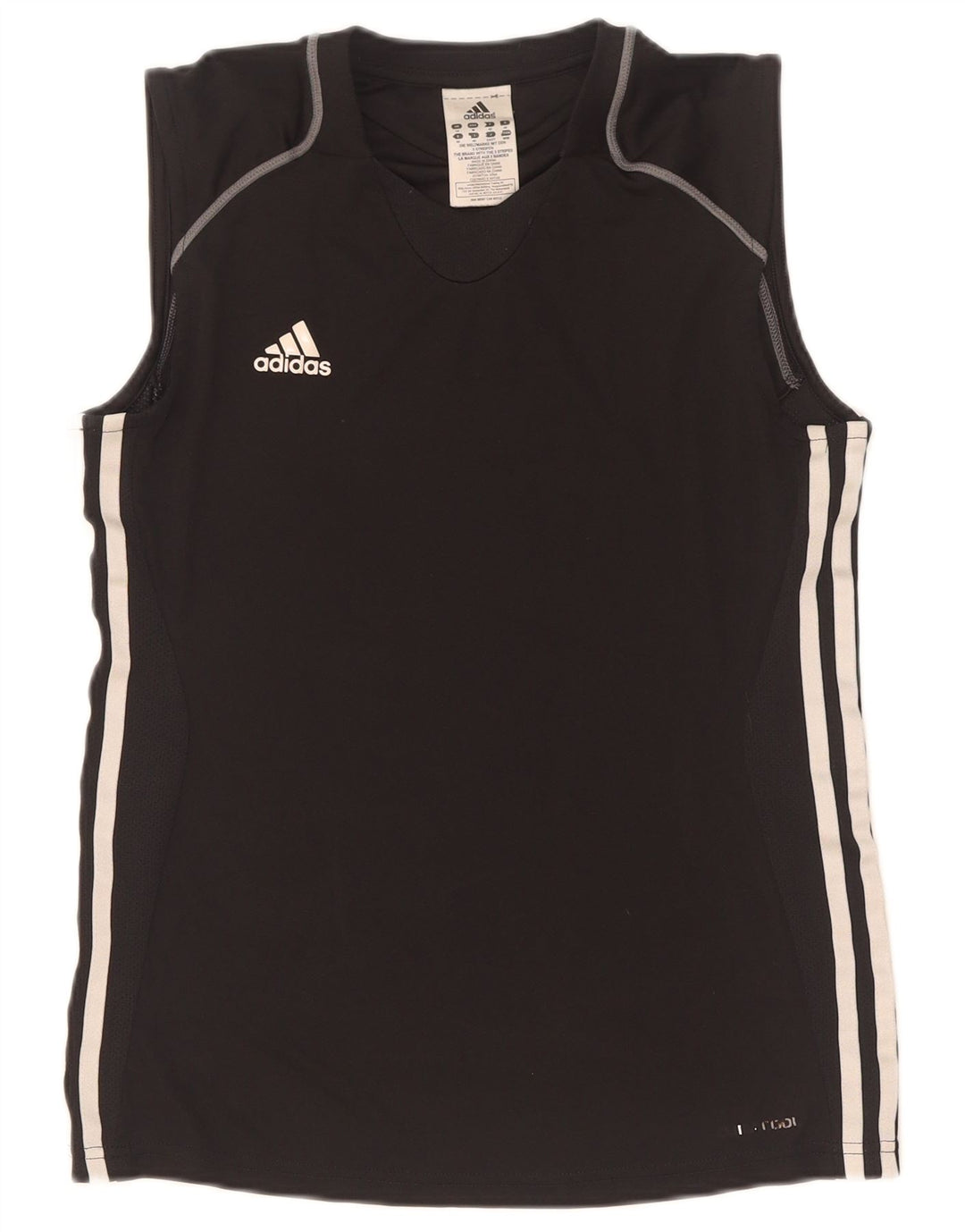 Adidas Womens Climacool Vest Top UK 14 Médio Preto Poliéster