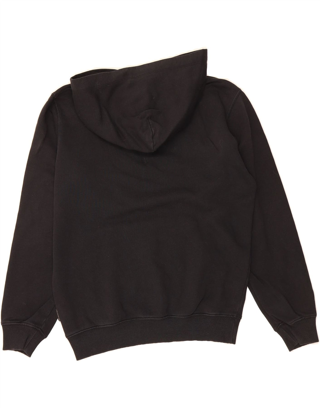 NAPAPIJRI Mens Graphic Hoodie Jumper Small Black Cotton Vintage Napapijri and Second-Hand Napapijri from Messina Hembry 
