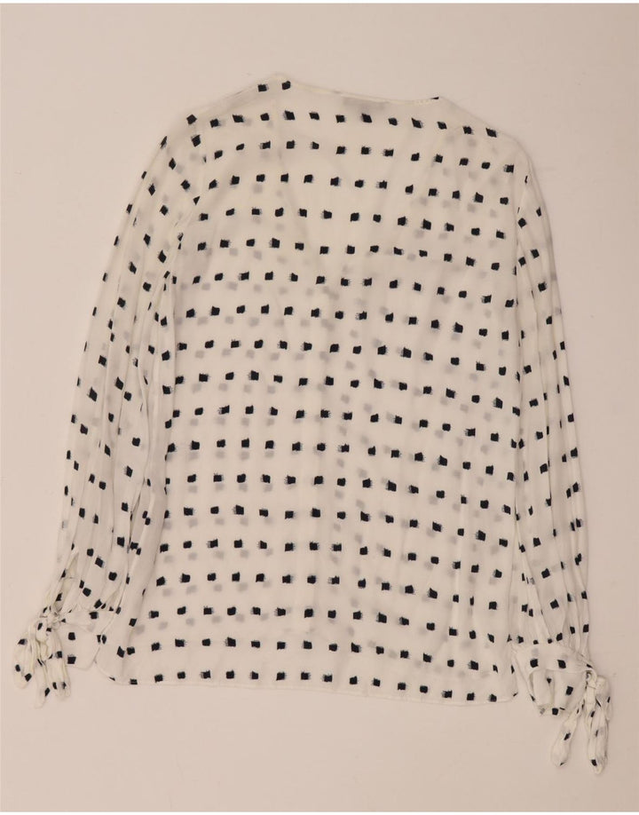 Blusa feminina de manga comprida Massimo Dutti EU 36 XS branco manchado