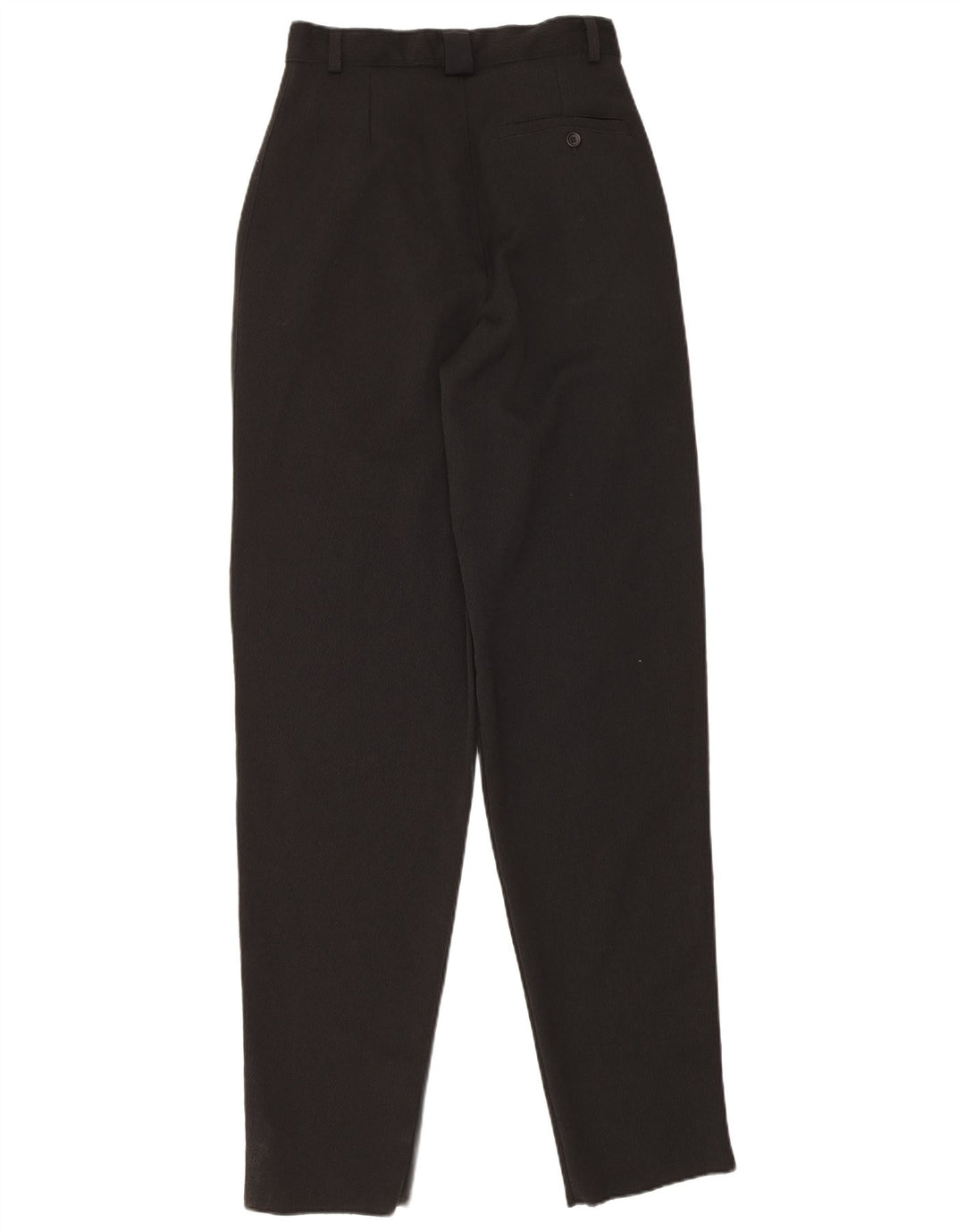 Calça de terno feminina vintage IT 44 médio W26 L35 poliéster preto