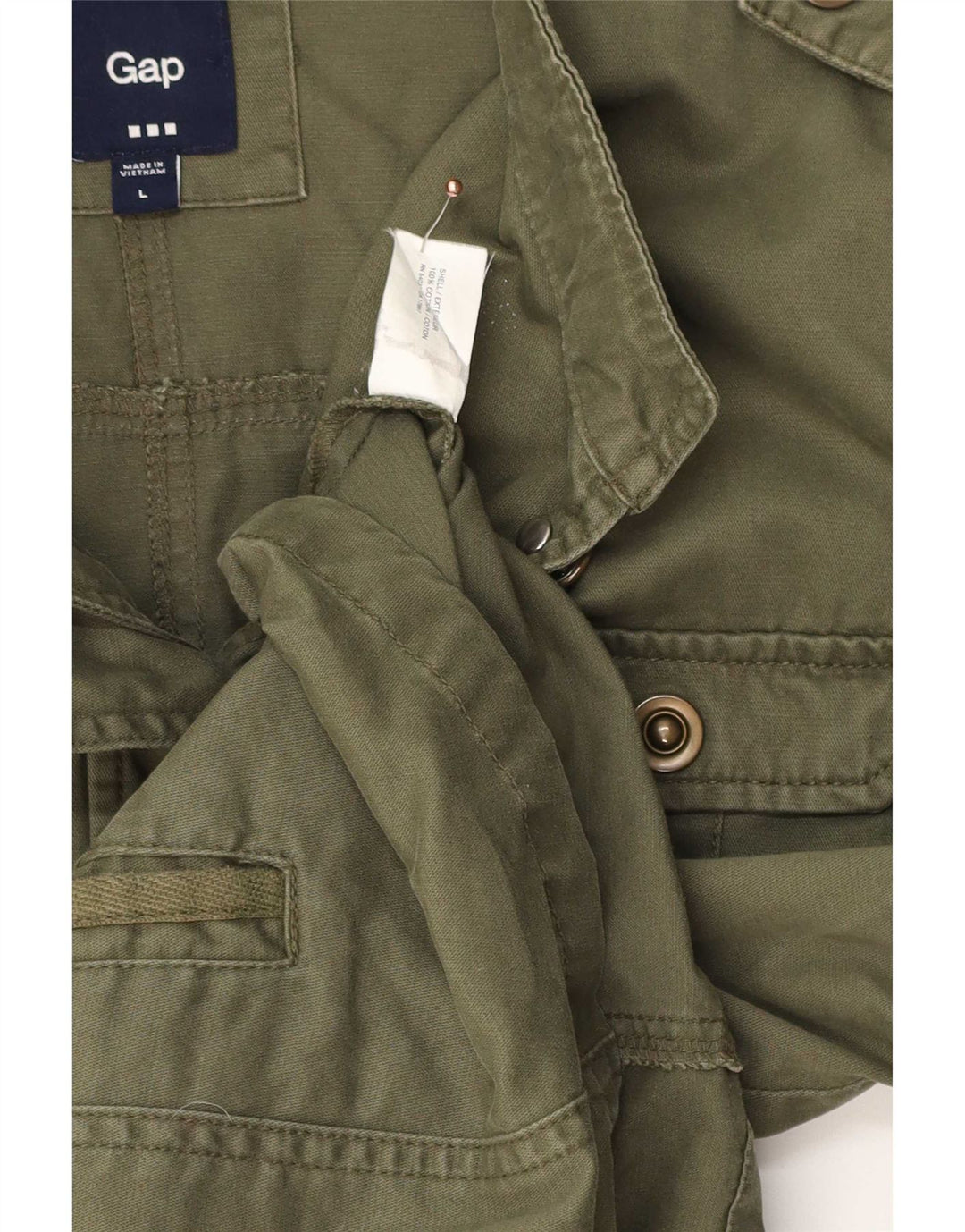 Jaqueta militar feminina Gap UK 14 algodão cáqui médio