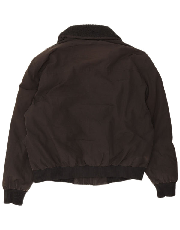 Jaqueta bomber acolchoada masculina Zara UK 40 grande poliéster preto