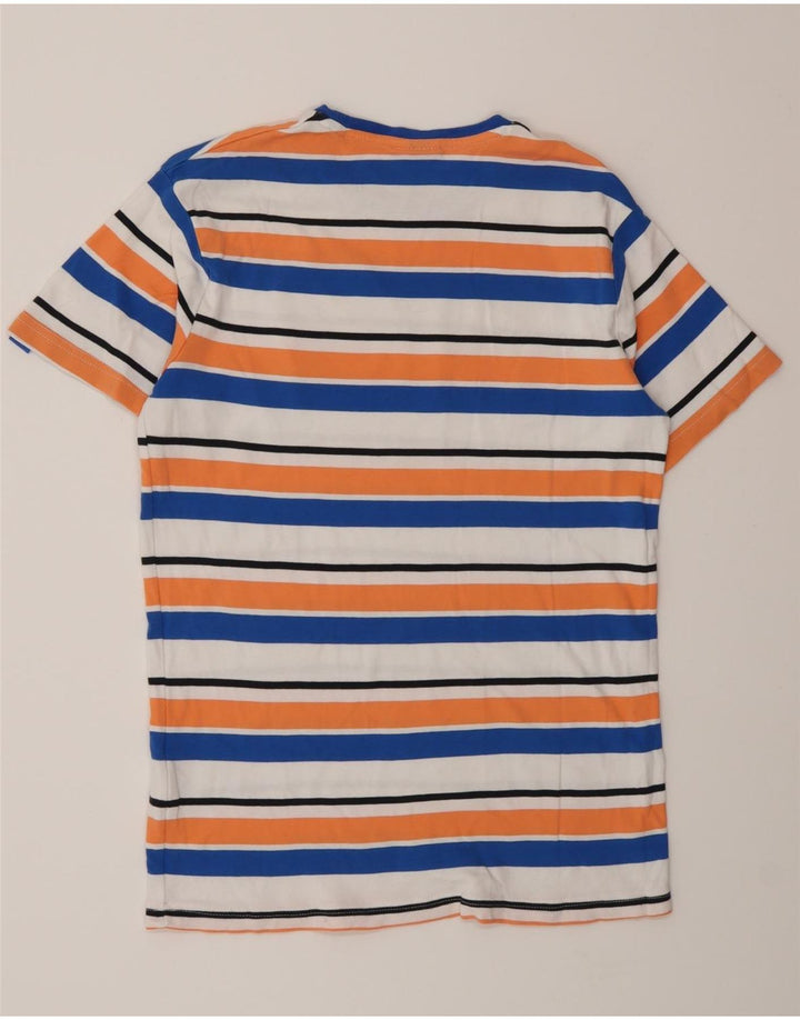 Camiseta masculina Ellesse com estampa gráfica pequena de algodão listrado multicolorido