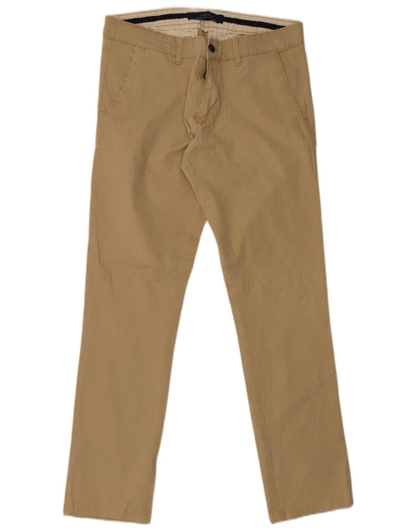 Zara Mens Slim Chino Calças EU 40 Médio W34 L32 Bege
