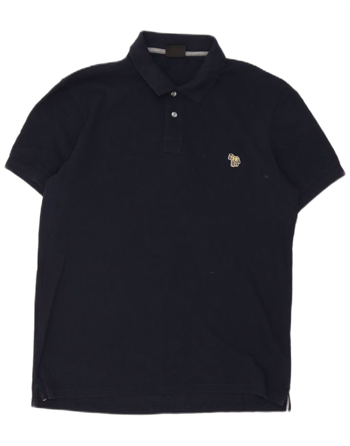 Camisa polo masculina Paul Smith de algodão azul marinho médio