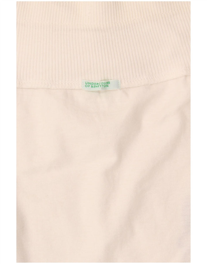 Mini saia de tênis feminina BENETTON UK 12 médio branco floral