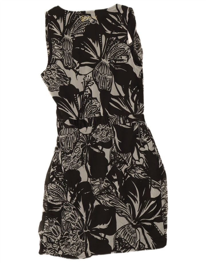 Vestido feminino DESIGUAL sem mangas EU 38 poliéster floral preto médio