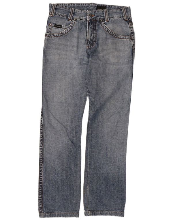 Calça jeans reta feminina Calvin Klein W32 L31 azul