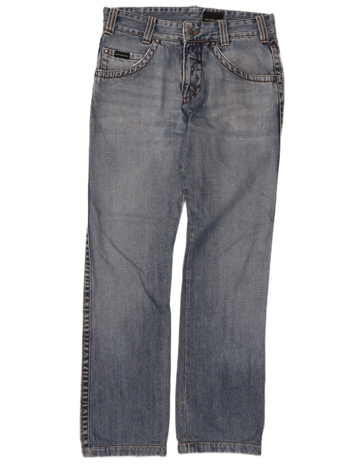 Calça jeans reta feminina Calvin Klein W32 L31 azul