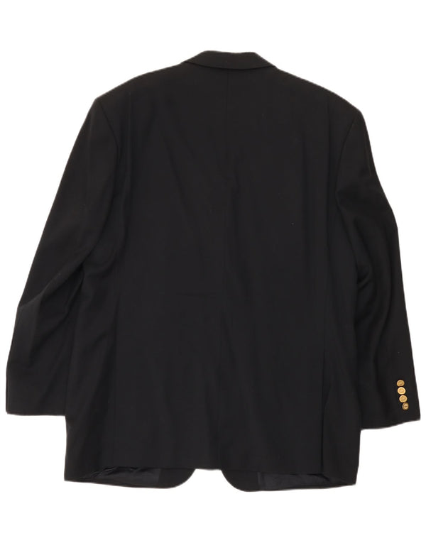 Jaqueta blazer masculina Yves Saint Laurent com 3 botões Reino Unido 42 XL azul marinho nova lã
