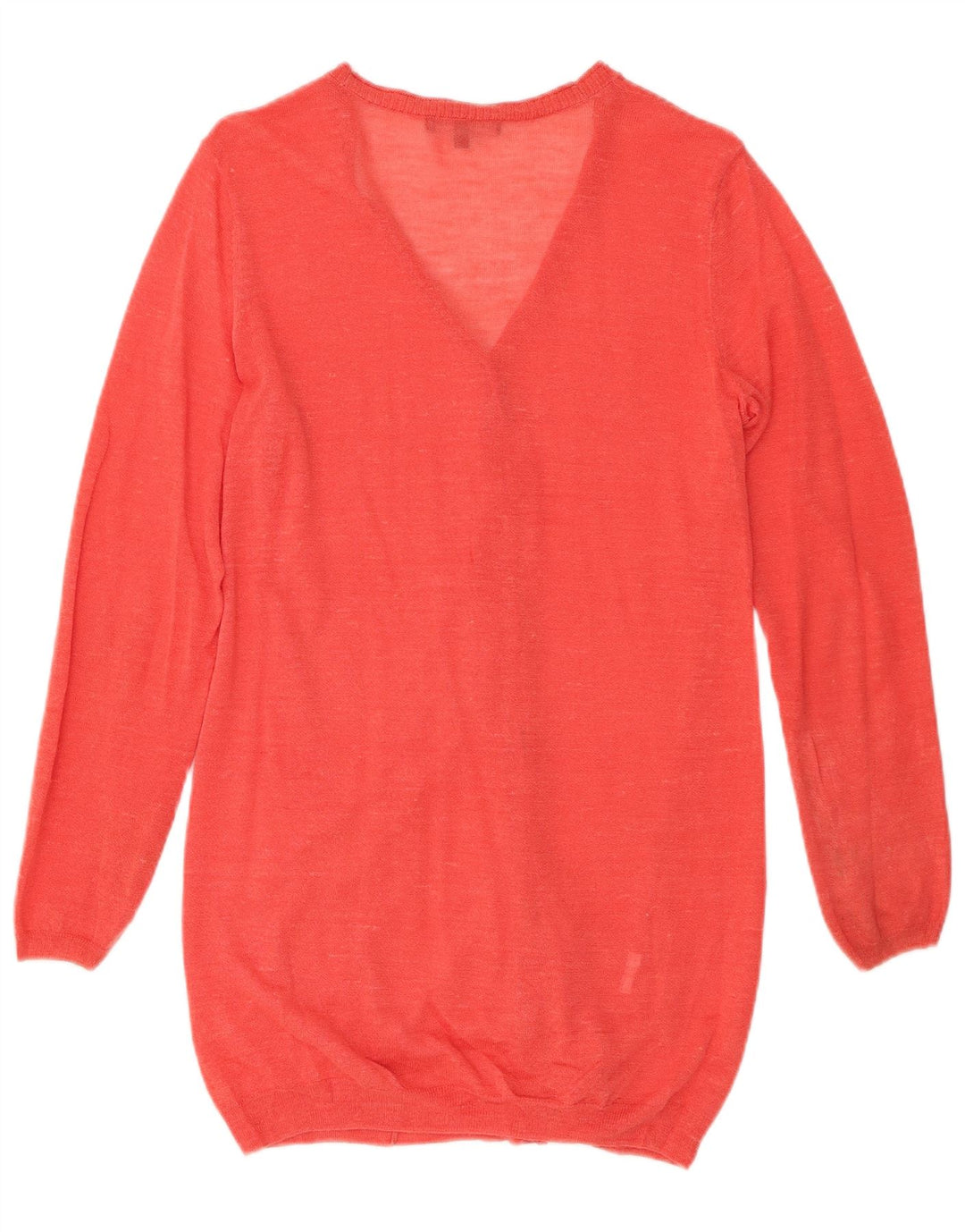 Suéter cardigã feminino longline LAURA ASHLEY Reino Unido 12 médio vermelho