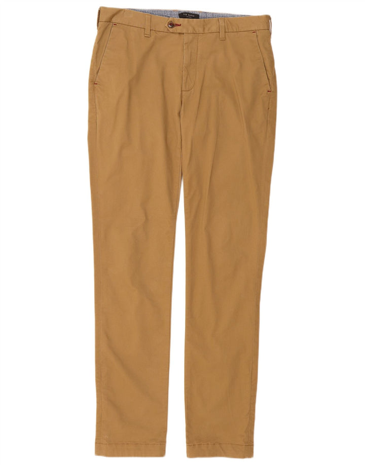 Calça masculina slim TED BAKER W32 L34 algodão bege