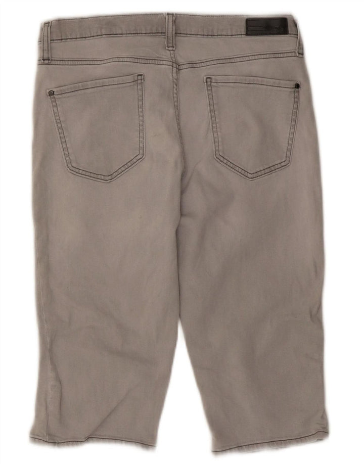 Shorts jeans feminino DKNY US 10 grande W27 algodão cinza